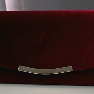 Women's Velvet Clutch Bag in Deep Wine